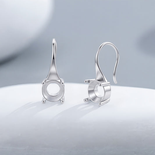 Entire Sterling Sier Minimalist Air Rhinestone Earrings