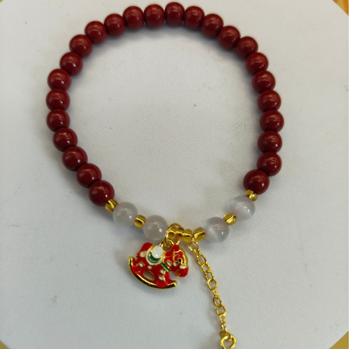Soon Rich Cinnabar Lucky Beads Chinese National Fashion Ma Bracelet