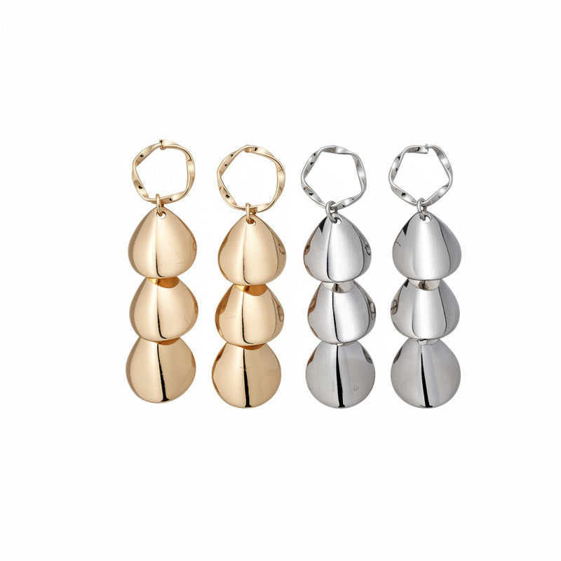 Landscape Round Tassel Sier Personalized Fashion Niche Earrings