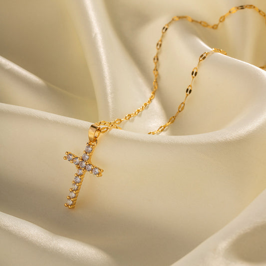 Women's Diamond Cross For Spring Simple Daily Necklace