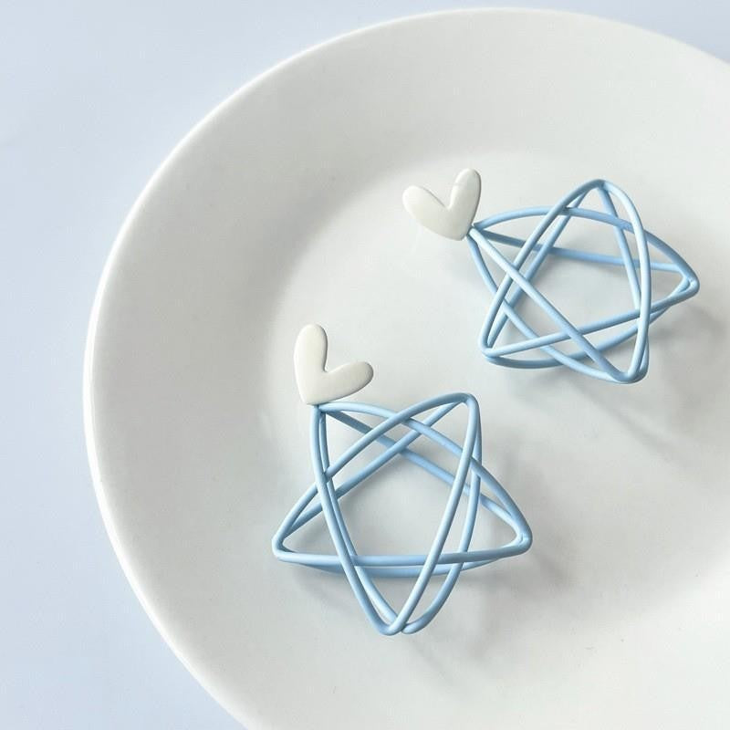Star Ear Clip Trendy Love Heart Earrings