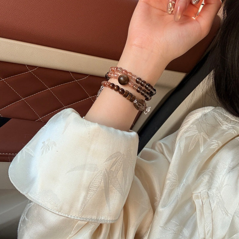 Gold Super Seven Ice Stone Crystal Chinese Bracelets