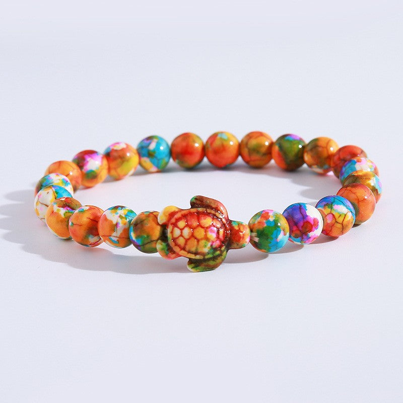 Women's Hand Cross Color Wooden Bead Beaded Bracelet