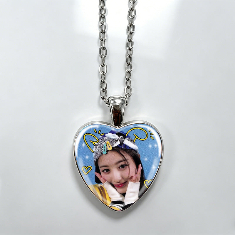 Love Alloy Korean Group Support Heart Sweet Beauty Fans Clavicle Necklaces
