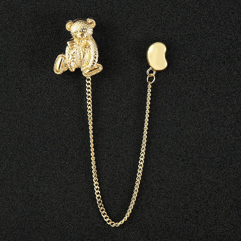 Men's Diamond Eagle Deer Head Domineering Brooch Bow Tie Brooches