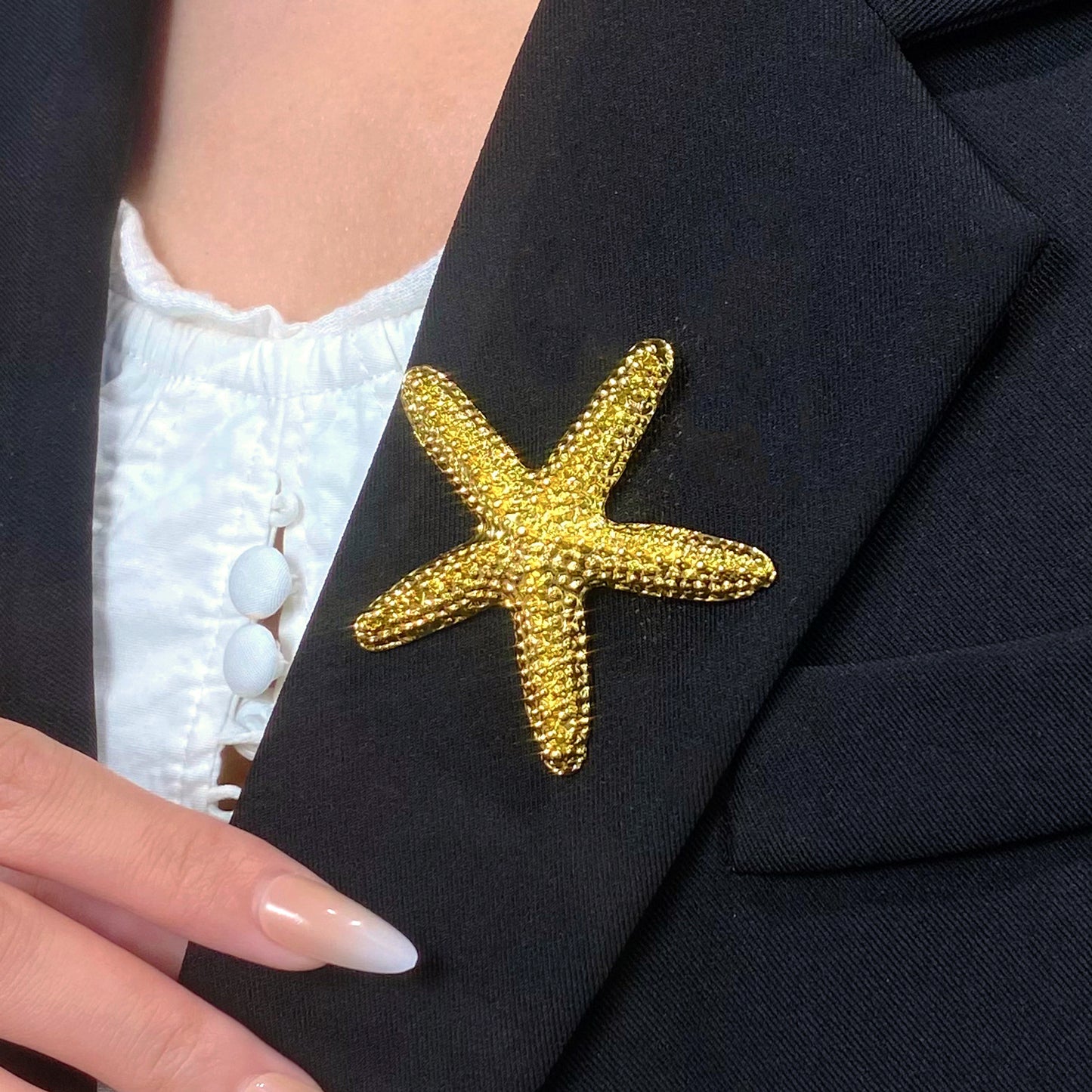 Beach Double Layer Starfish Three-piece Fashion Suit Female Summer Earrings