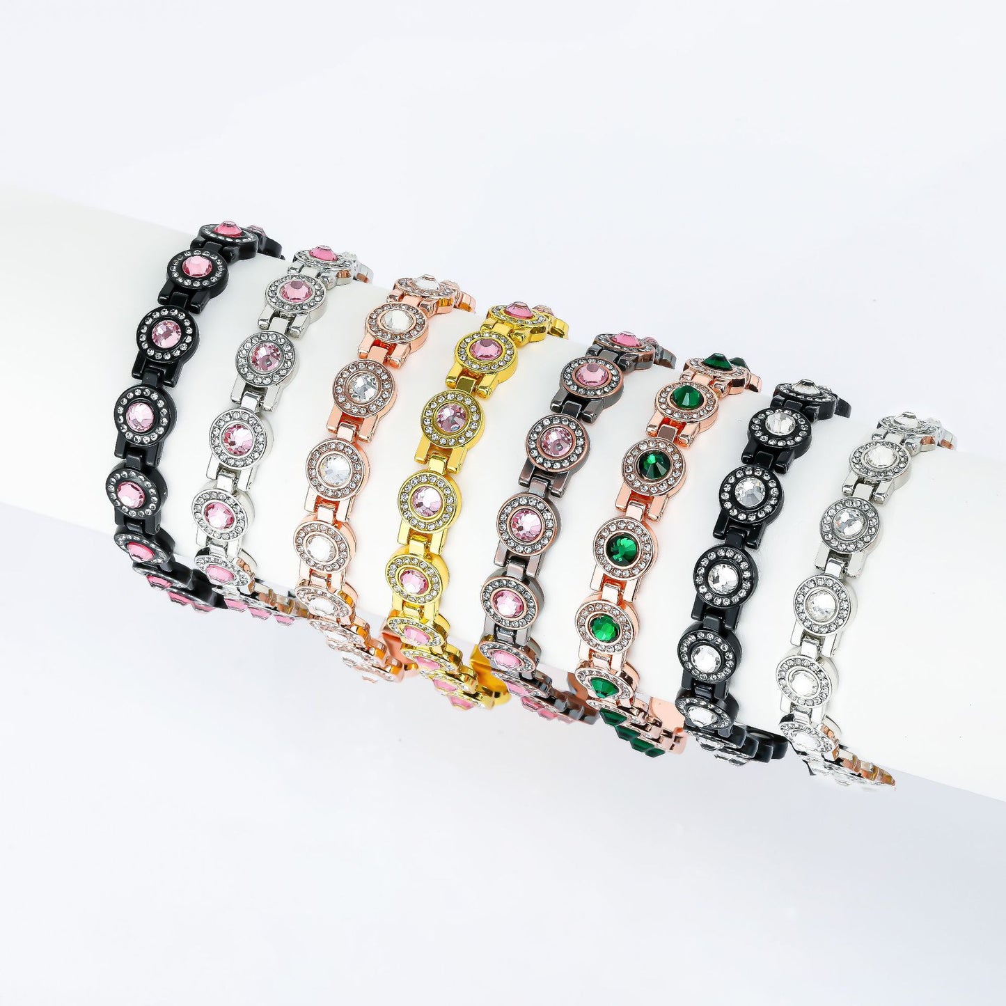 Women's Round Full Diamond Magnet Fashion Single Bracelet