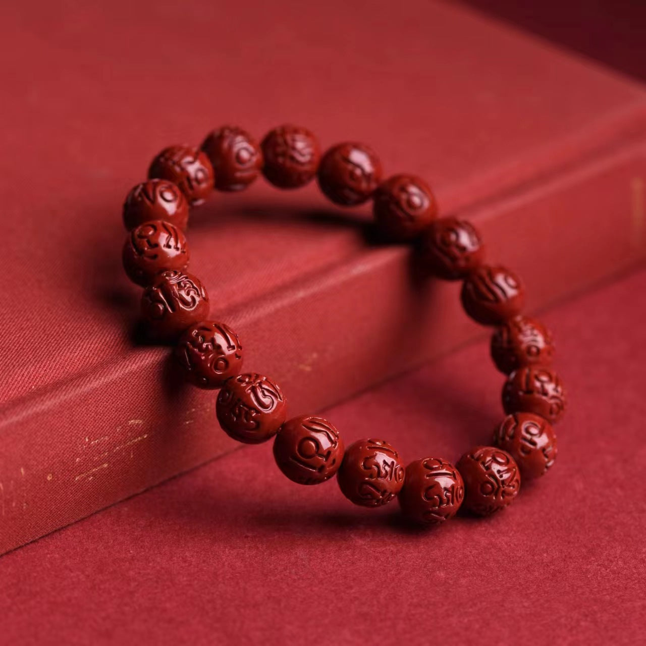 Women's & Men's Cinnabar Purple Gold Sand Single Circle Simple Buddha Beads Light Bracelet