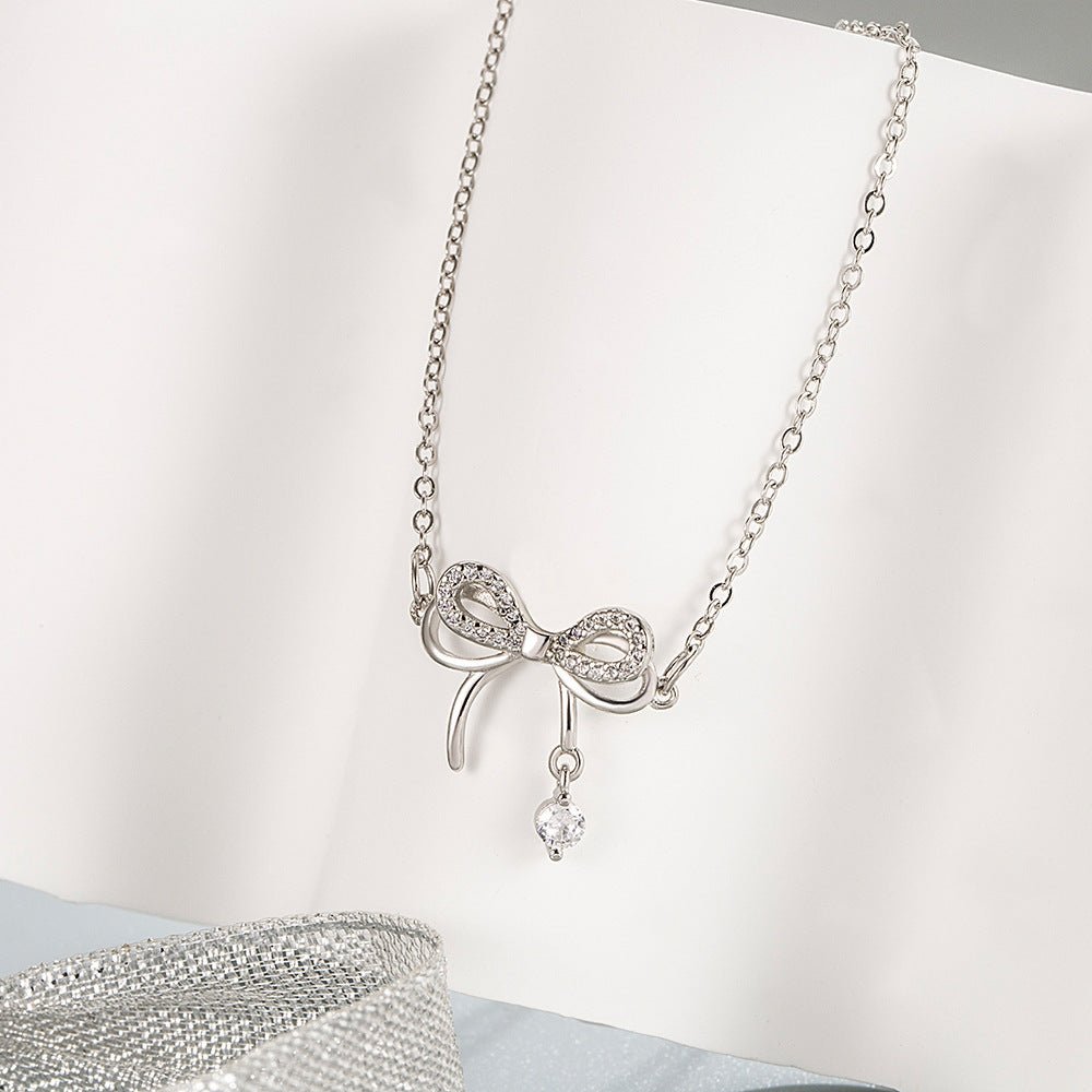 Women's Dream Dainty Bowknot Niche Light-weight Zircon Jewelry Set