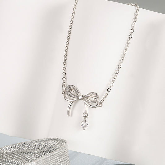 Women's Dream Dainty Bowknot Niche Light-weight Zircon Jewelry Set