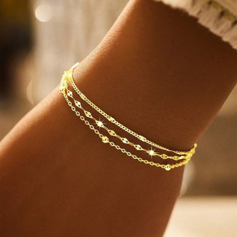Trendy Fashion Lip Chain Twin Exquisite Bracelets