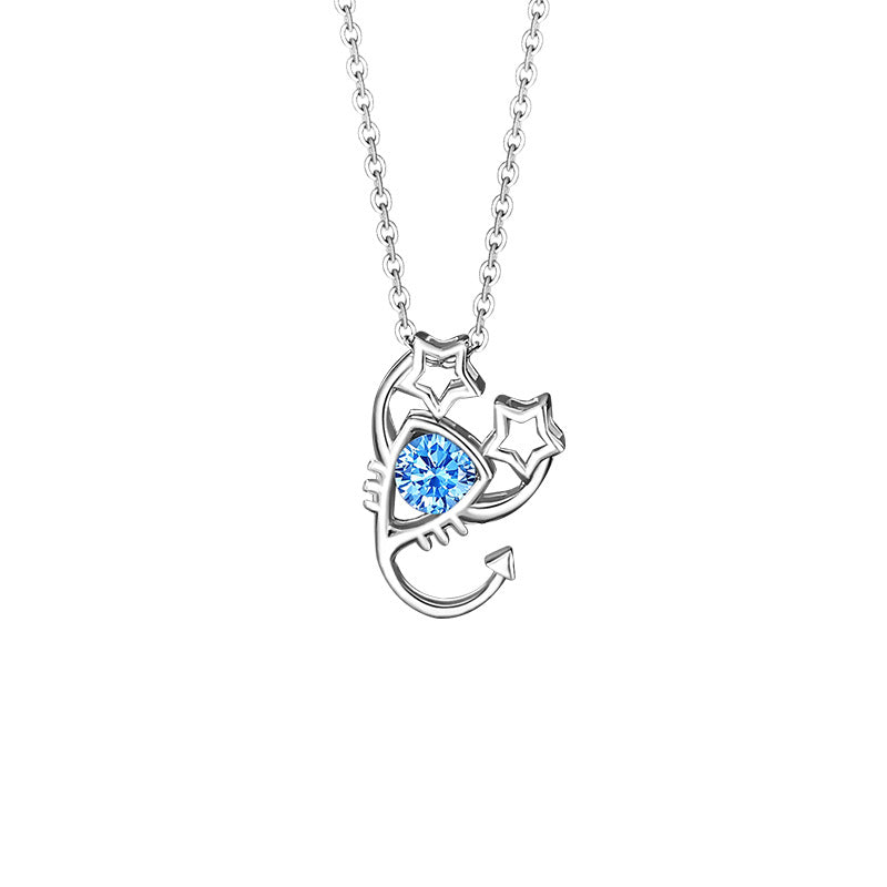 Women's Constellation Sterling Sier For Design Light Luxury Navy Blue Necklace