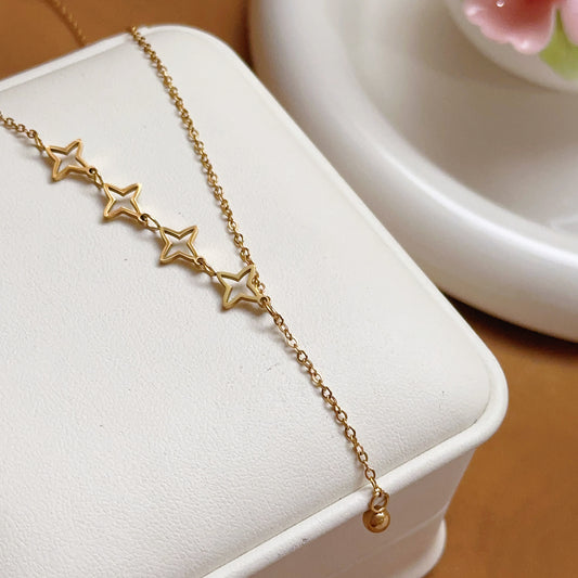 Women's Steel Colorfast For Trendy Tassel Clavicle Chain Necklaces