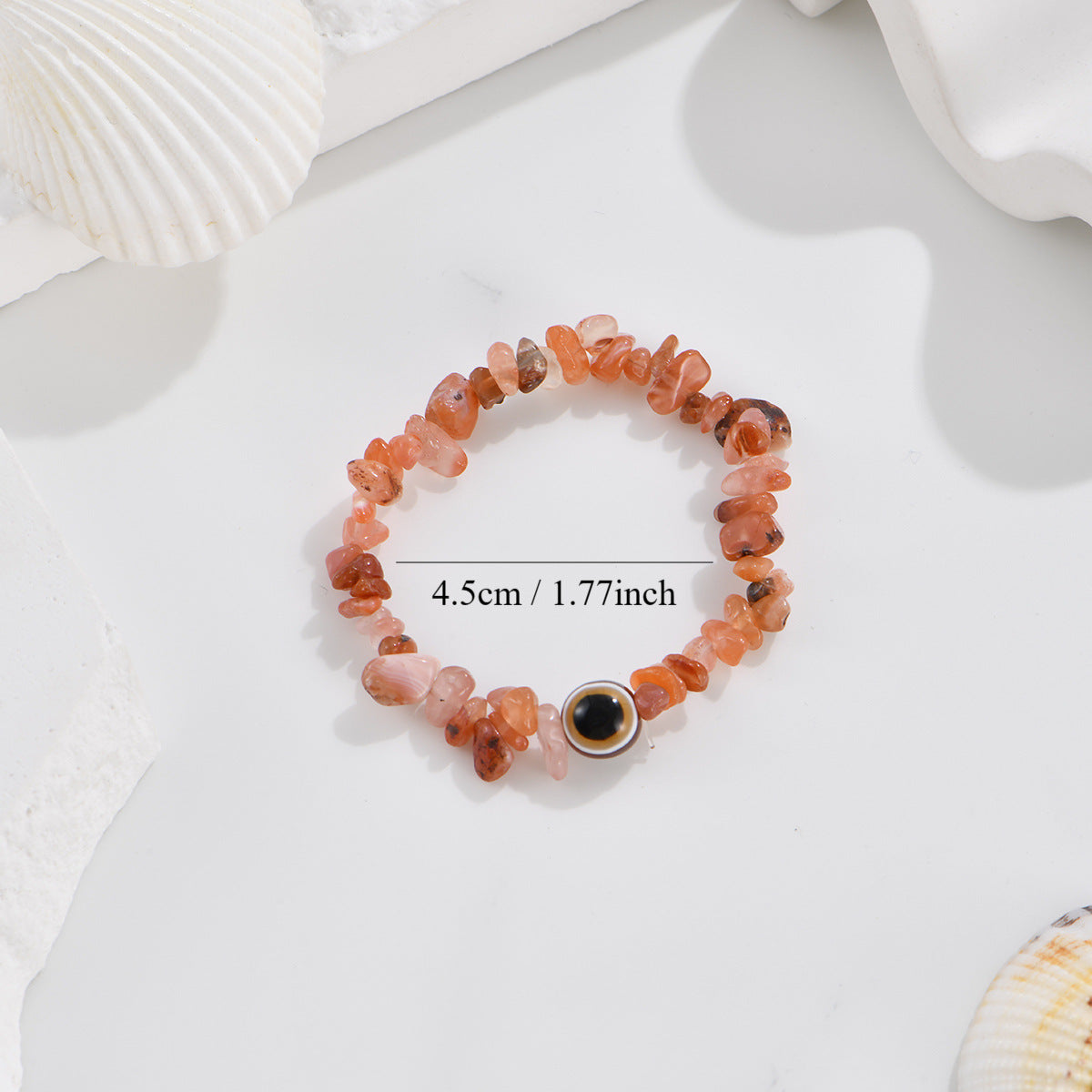 Devil's Eye Natural Gravel Beaded Crystal Stretch Rough Stone Bracelets