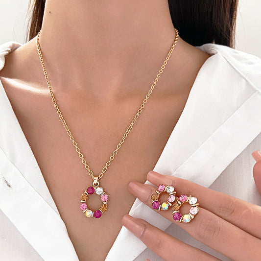 Fashion Graceful Personality Hollow Circle Suite Earrings