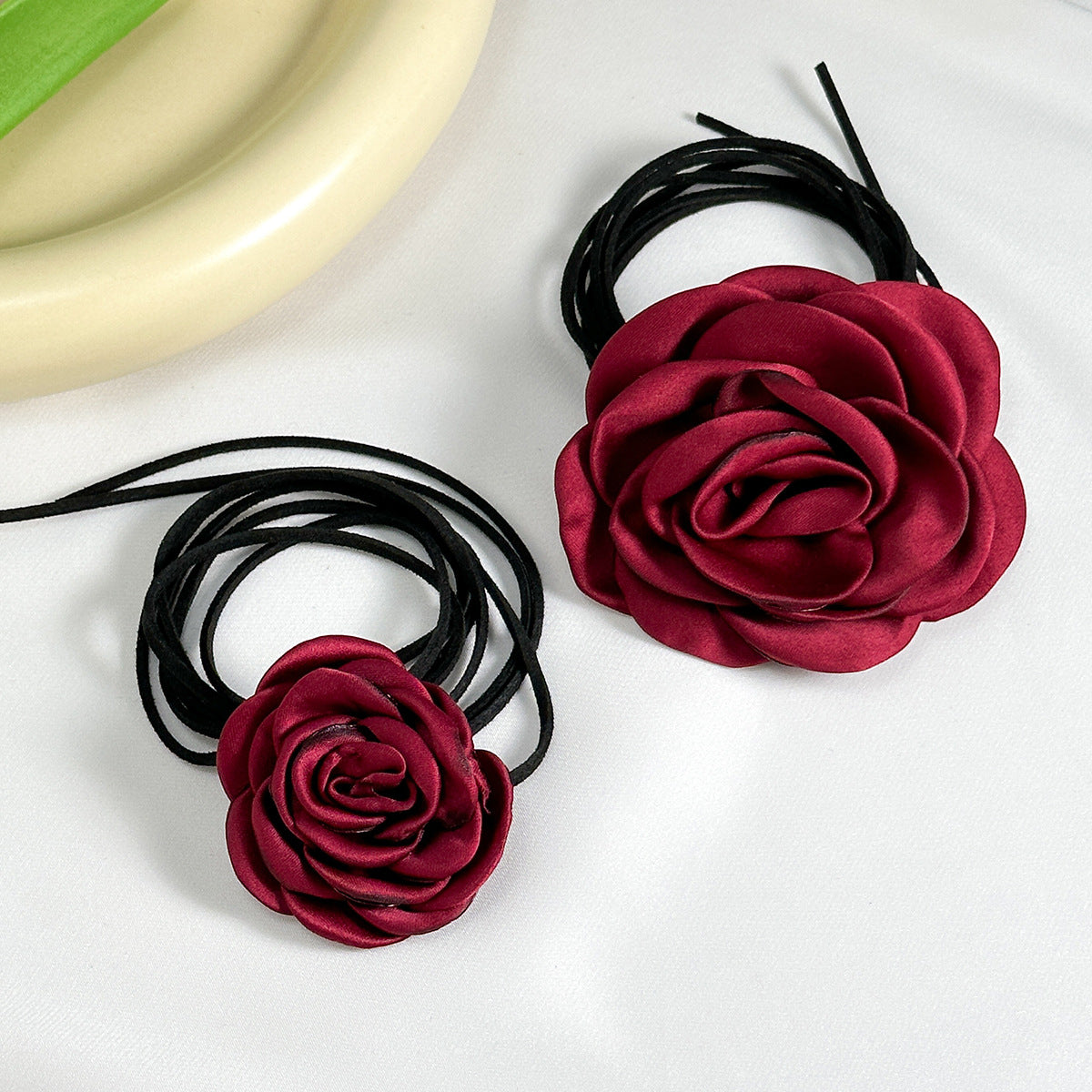 Women's Three-dimensional Rose French Long Camellia Suit Collar