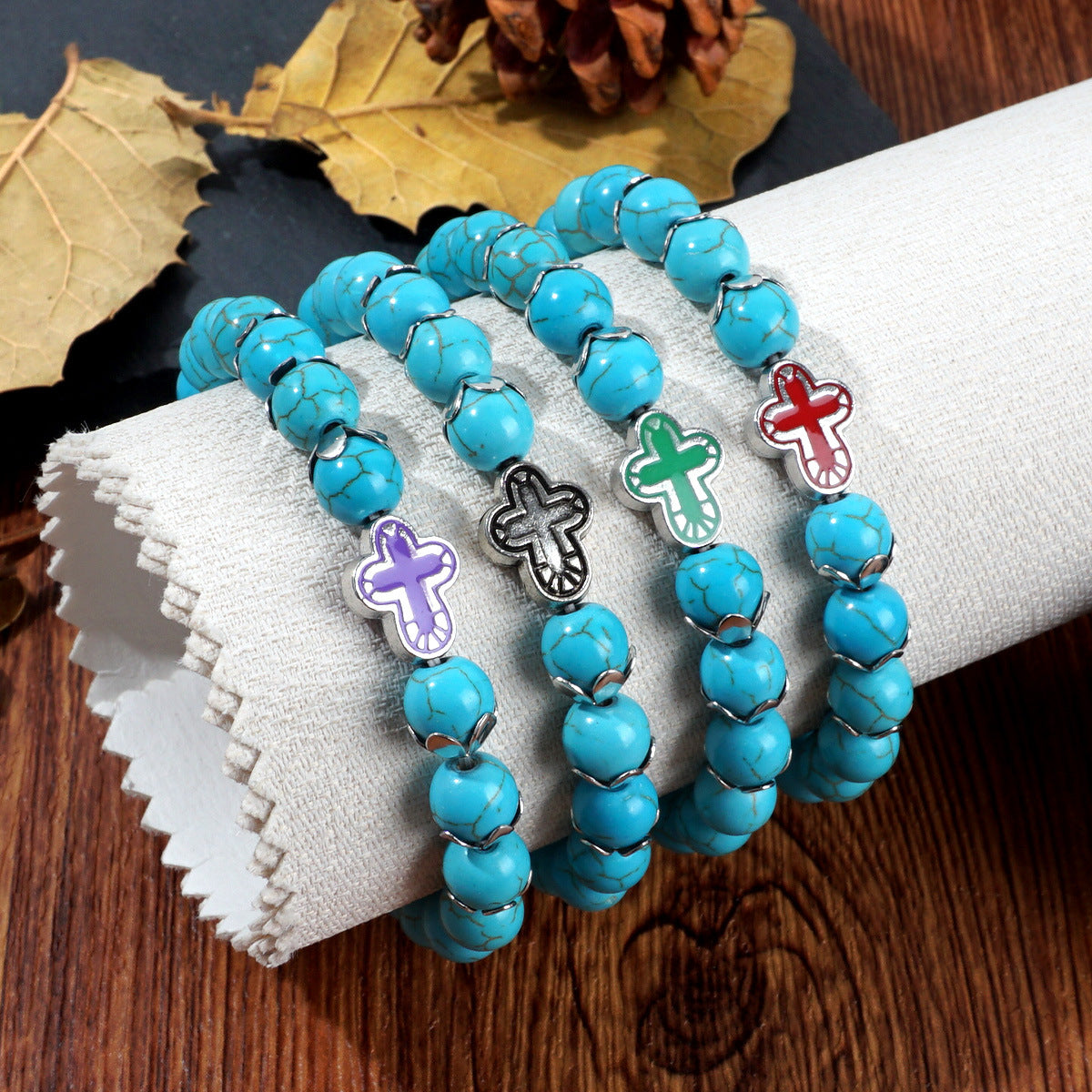 Women's Turquoise Cross Niche Design High-grade Simple Bracelets