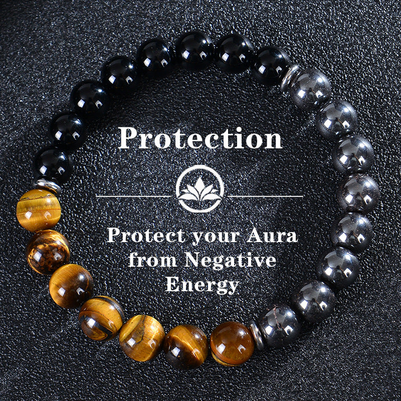 Natural Tigereye Obsidian Black Magnet Stone Bracelets