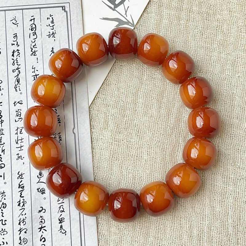 Women's & Men's Natural White Jade Bodhi High Throw Rosary Bracelet