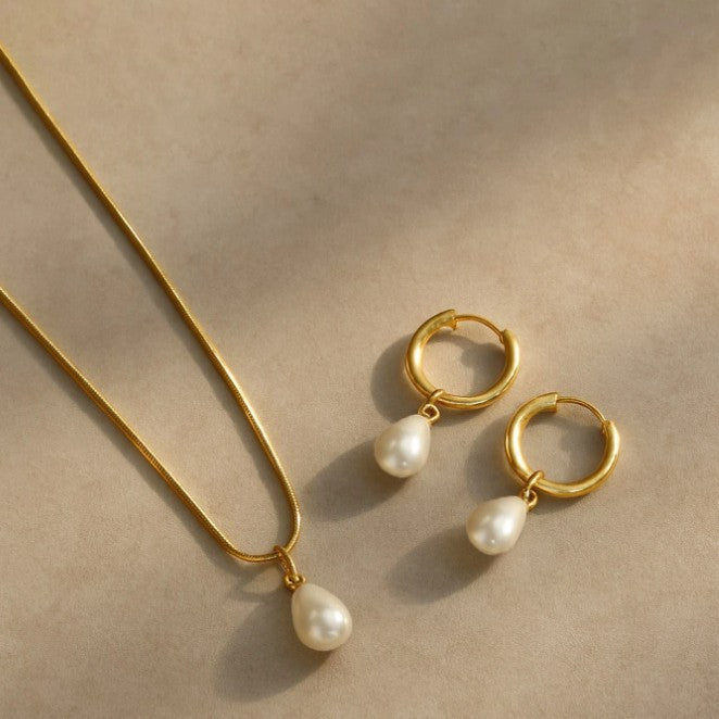 Women's Luxury Pearl Simple Clavicle Chain Two-piece Fashion Necklace