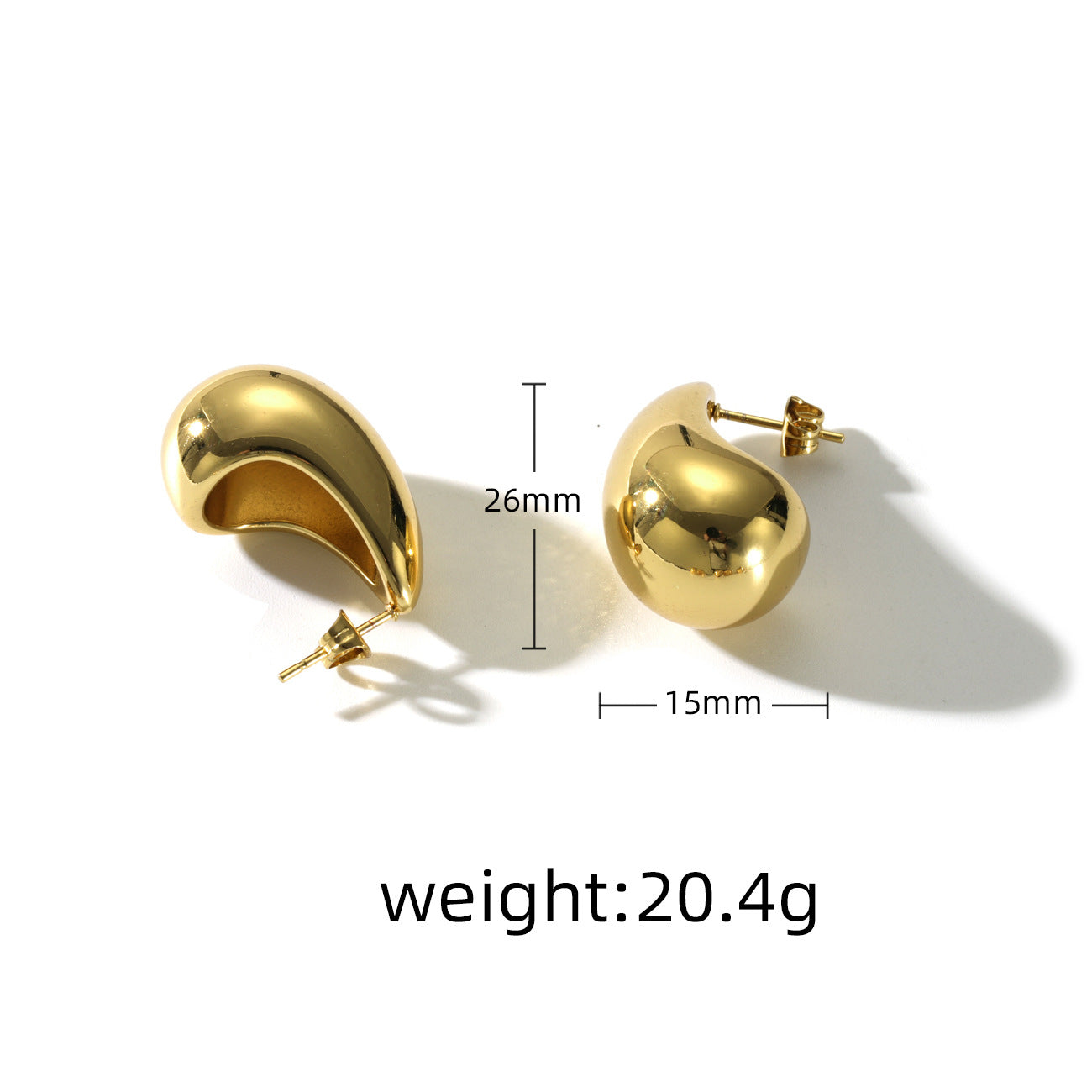 Water Drop Hollow Design High-grade Stainless Steel Oval Rings