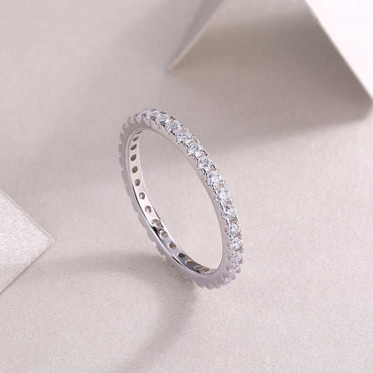 Sier Female Moissanite Daytime Closed Source Rings