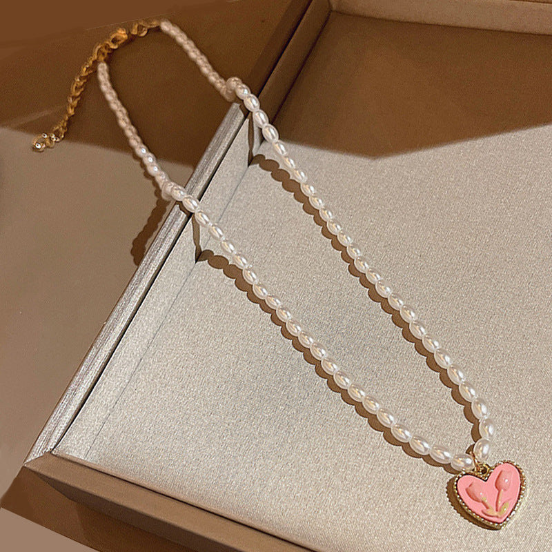 Women's Stitching Heart Clavicle Chain Light Luxury Necklaces