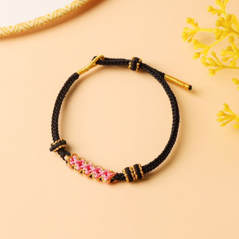 Children's Colorful Braided Rope Wrist String Safe Red Bracelet