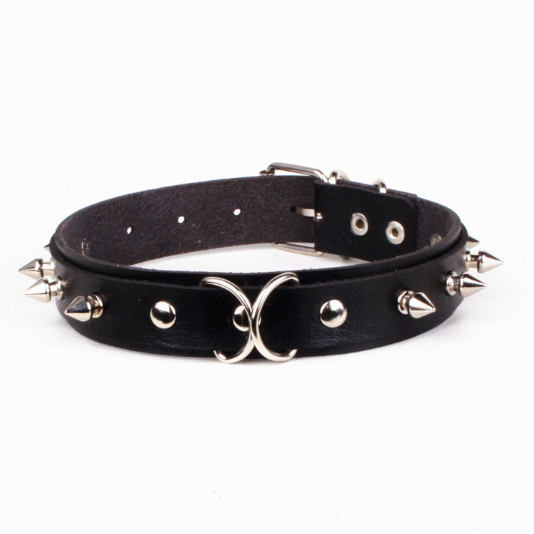 Punk Leather Nail Personalized Couple Street Collar