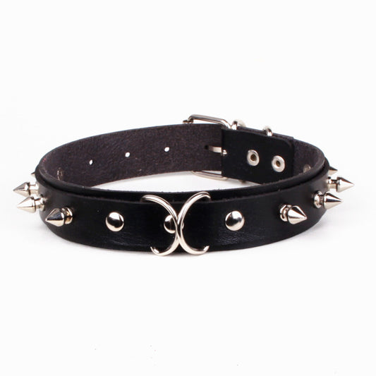 Punk Leather Nail Personalized Couple Street Collar