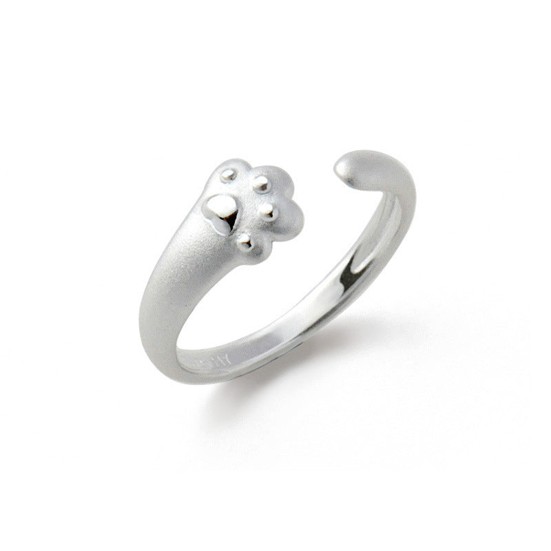 Women's Simple Cute Kitten Open Cat Paw Rings