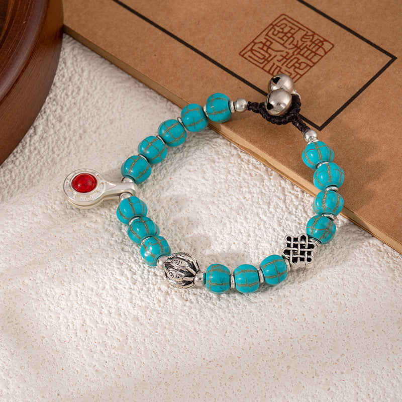 Colorful Turquoise Retro Artistic Personality Nepal Creative Crafts Braid Bracelet