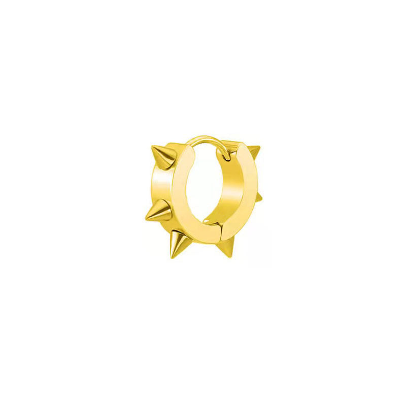 Steel Pointed Cone Ear Clip Fashion Six Earrings