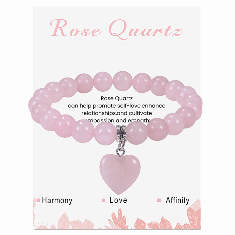 Amethyst Beaded Elastic String Natural Stone Crystal Agate Bracelet