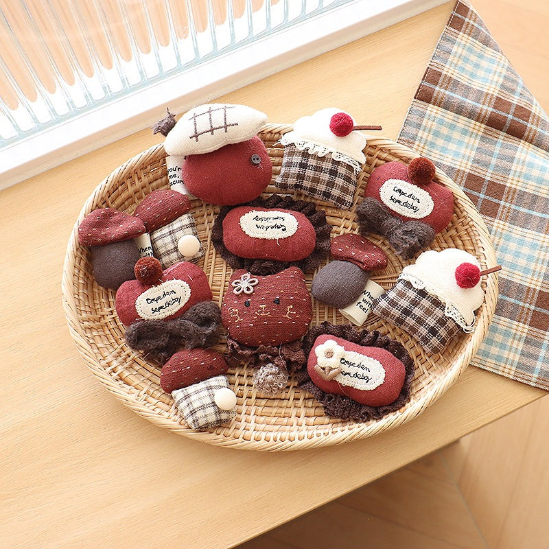 Filled Cartoon Cat Mushroom Hairpin Clothing Jewelry Accessories