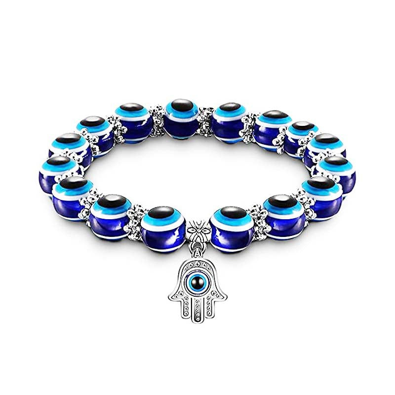 Eye Fatima Alloy Palm Blue Volcanic Rock Pendants