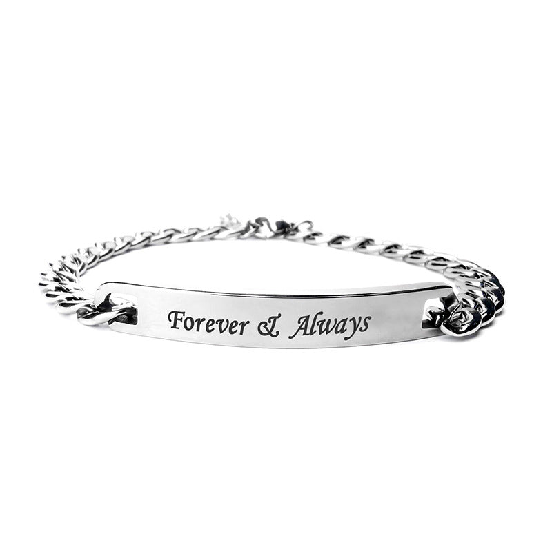Stainless Steel Titanium Couple Wrist Chain Rings
