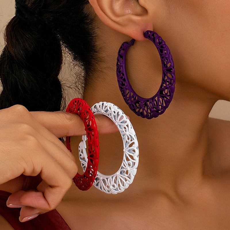 Women's Ear High-grade Temperament Retro Exaggerated Left Right Stud Earrings