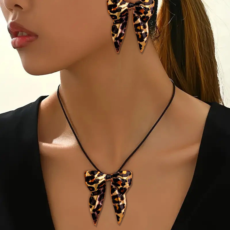 Light Luxury Advanced Leopard Print Sexy Jewelry Set
