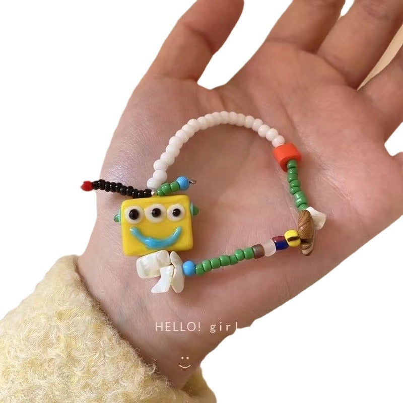 Summer Cute Cartoon Robot Color Beaded Bracelet