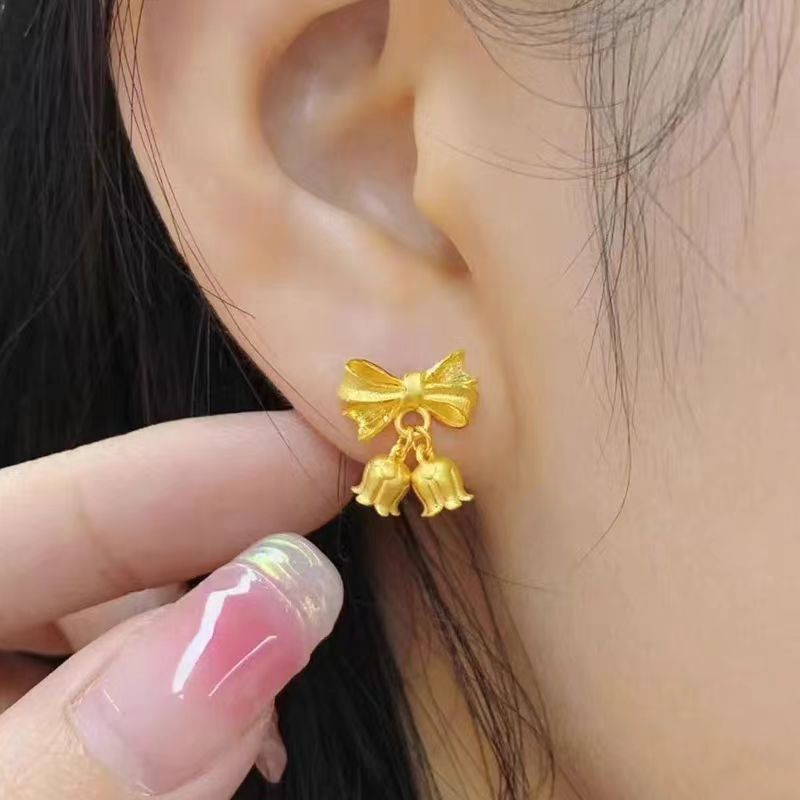 Women's Bowknot Lily Fashion Trend High Sense Earrings