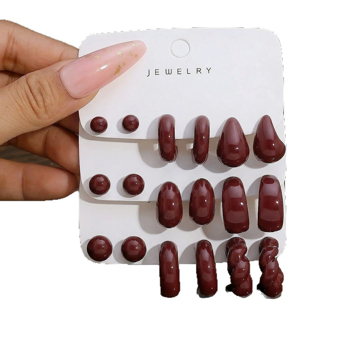 Women's Red Acrylic Water Drop Geometry Type Boutique Trendy Sets Of Earrings