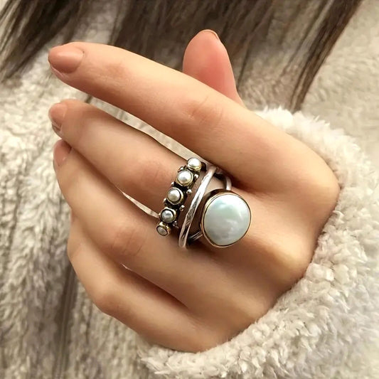 Ya Fashion Vintage Thai Sier Color Old Round Cross Rings