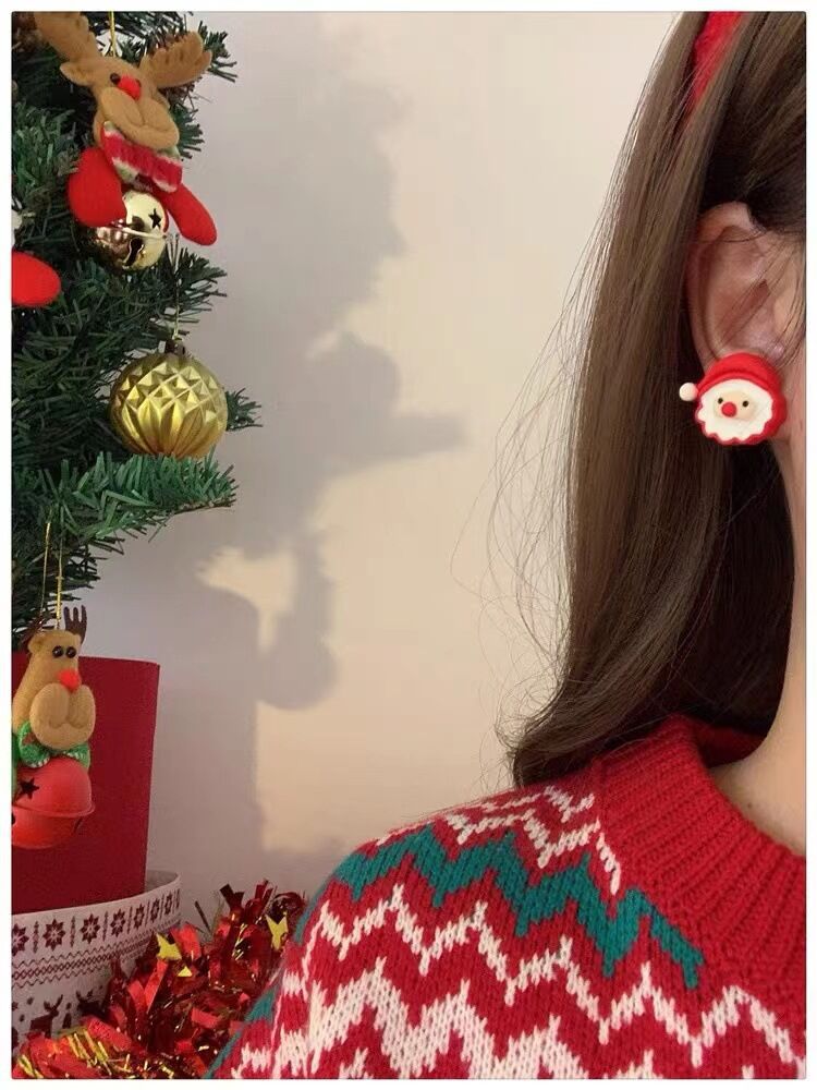 Cute Christmas Series Ear Clip Santa Earrings