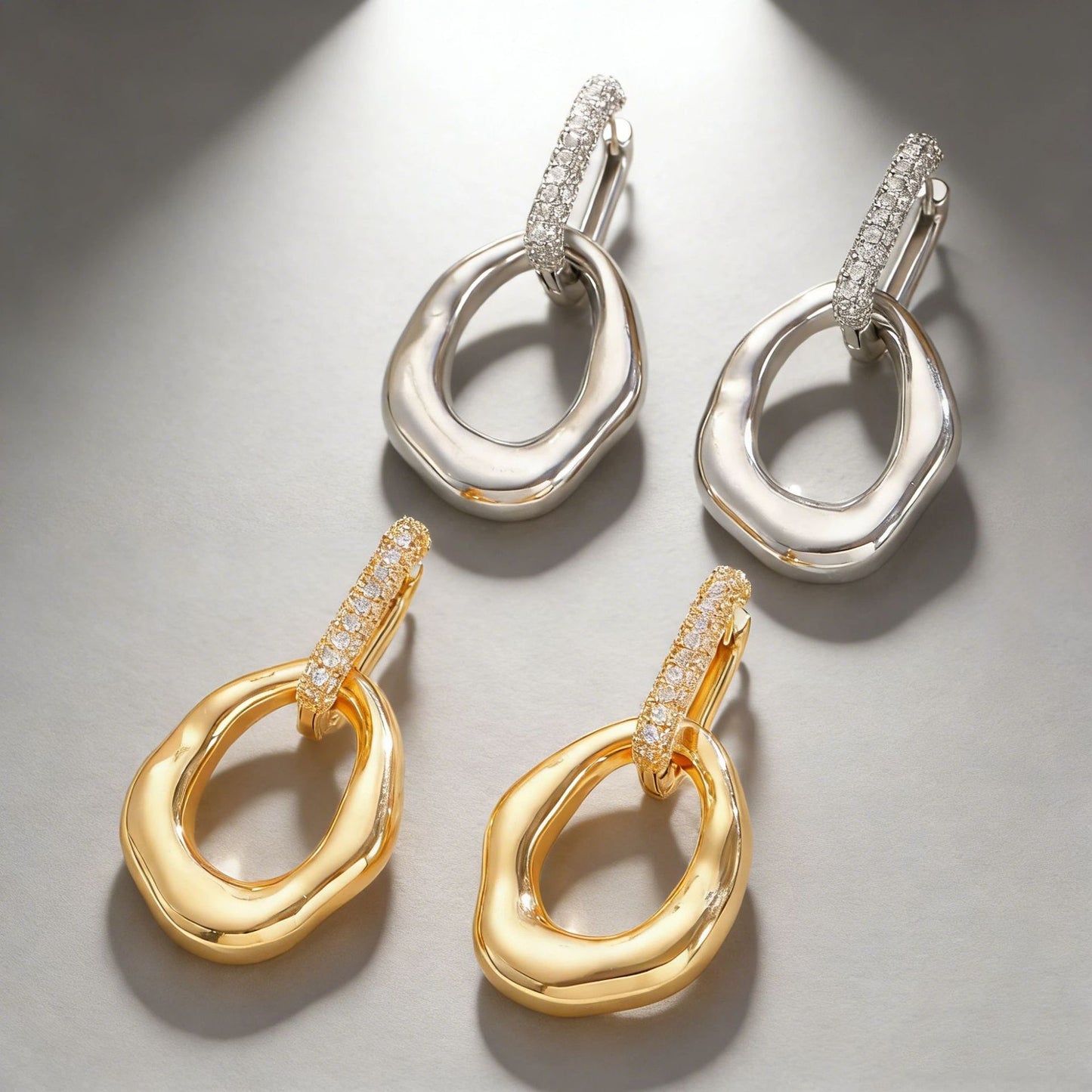 Fashion High Profile Generous Sense Irregular Circles Female Temperament Personality Earrings