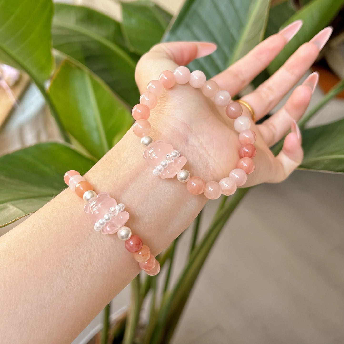 Design Mori Style Light Luxury Peach Fermentation Crystal Natural Stone Bracelets
