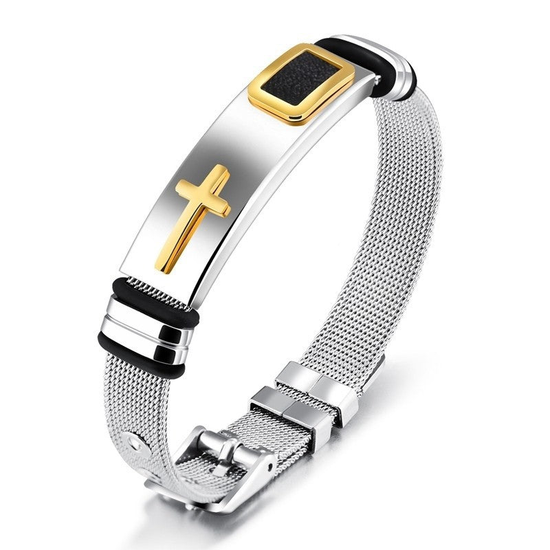 Religious Cross Adjustable Mesh Band Popular Bracelets