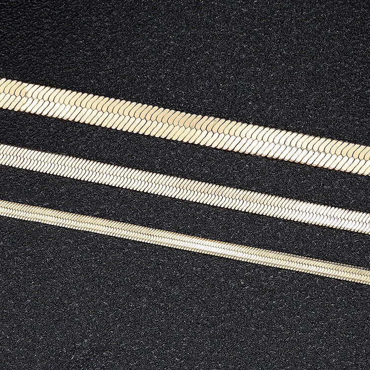 Snake Bones Chain Real Gold Light Luxury Necklaces