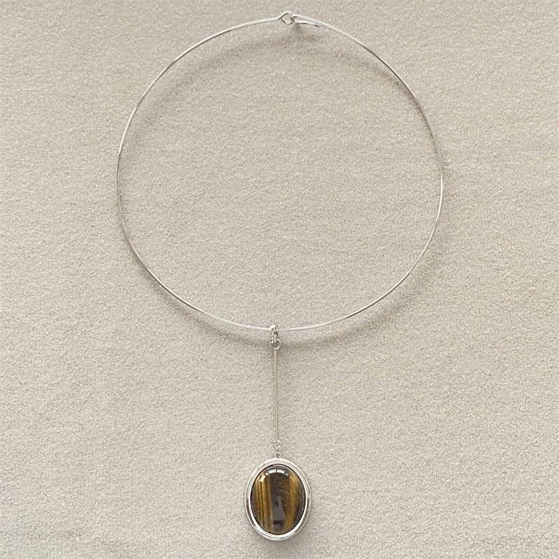 Dong White Shell Black Agate Choker Female Collar