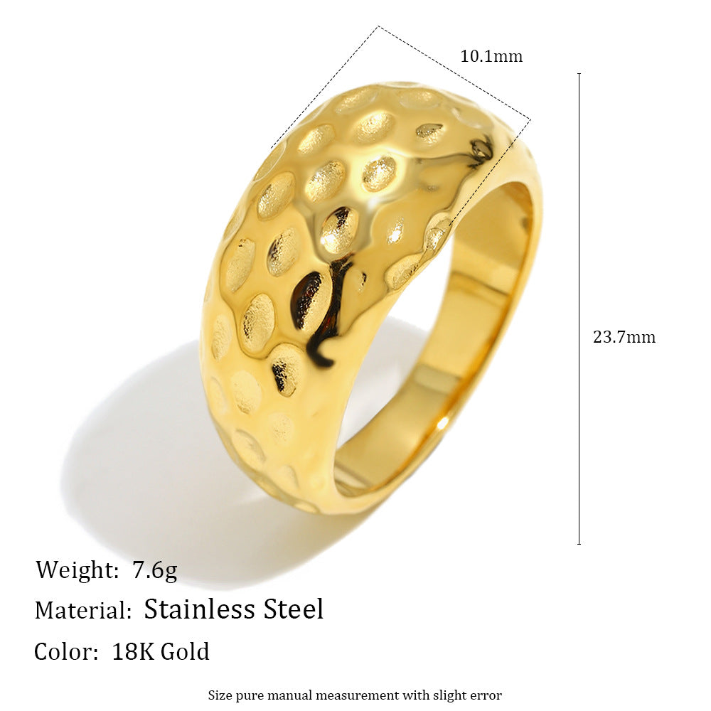 Women's Personality Stainless Steel Plated Beating Pattern Rings